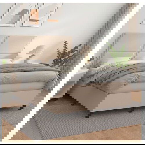 VidaXL Krevet s oprugama i madrac cappuccino 140x190cm od umjetne kože Slike