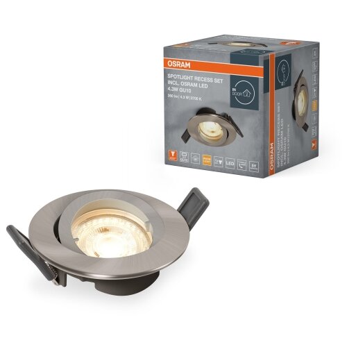 Osram LED ugradno svetlo SPOT 1xGU10/4,3W/230V 2700K CRI 90 mat hrom Slike
