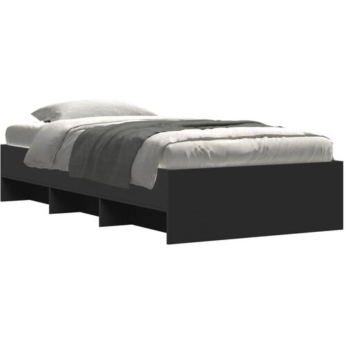 VidaXL Okvir za krevet crni 90 x 190 cm od konstruiranog drva Slike