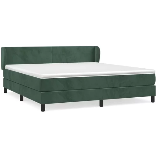 vidaXL Box spring postelja z vzmetnico temno zelena 180x200 cm žamet, (20894037)