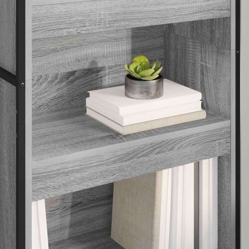 VidaXL Ormarić za knjige 2 pcs Siva Sonoma 80 x 30 x 155 cm Slike