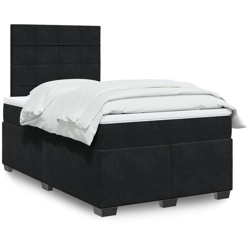  The Living Store Box spring postelja z vzmetnico črna 120x200 cm žamet - Box Spring Postelja, (21512173) Cene