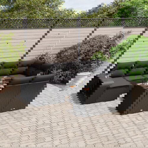 vidaXL 11-dijelni set vrtnih sofa od poliratana s jastucima crni Cijene