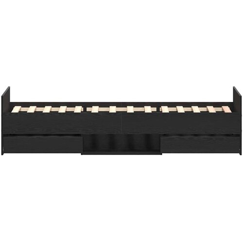  Krevetna konstrukcija s ladicama Crni hrast 203 x 103 x 50 cm Slike