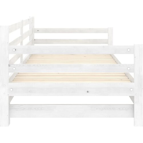  Dnevni ležaj na izvlačenje bijeli od borovine 2 x (90 x 200) cm Slike