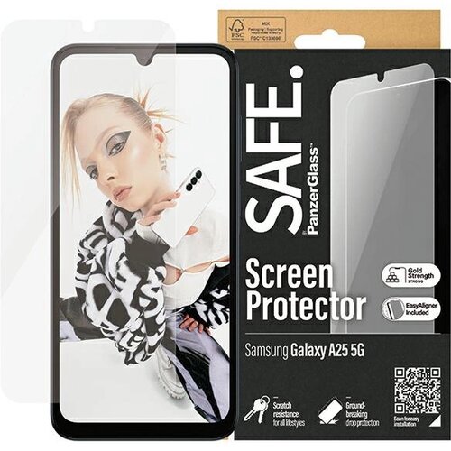 PanzerGlass SAFE BY ULTRA-WIDE FIT KALJENO STEKLO ZA SAMSUNG GALAXY A25 5G, (21911632) Slike