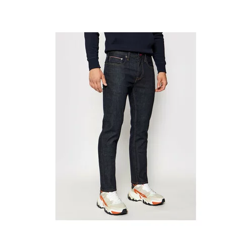 Tommy Hilfiger Jeans hlače Denton MW0MW15578 Mornarsko modra Straight Leg