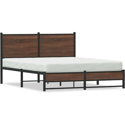 Metalni okvir kreveta s uzglavljem smeđa boja hrasta 140x200 cm Cijene