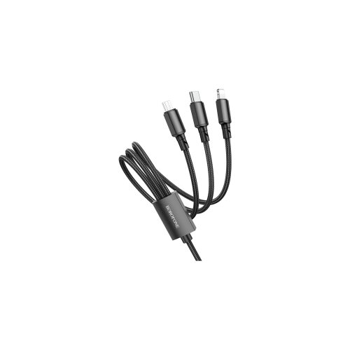  USB kabal BOROFONE BX72 za punjenje 3-in-1 charging cable, 1m, 2A, Type-C, iPhone/lightning, micro, black Cijene
