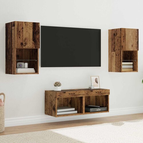 vidaXL TV stene 4 pcs Star les 30,5 x 30 x 60 cm Konstruiran les Cene
