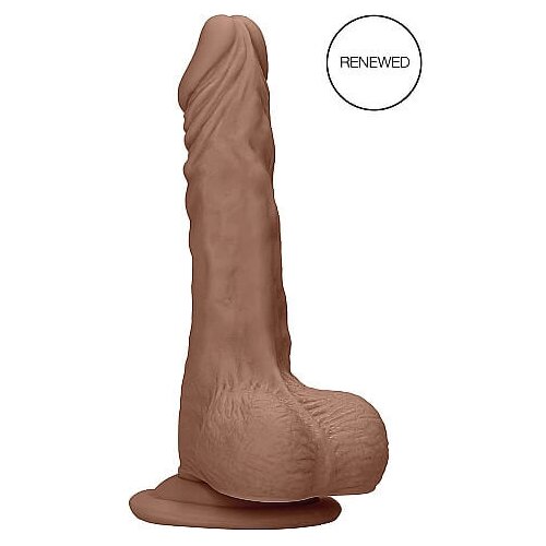 REALROCK Dong 7 - realistični dildo s testisi (17 cm) - temno naraven Cene