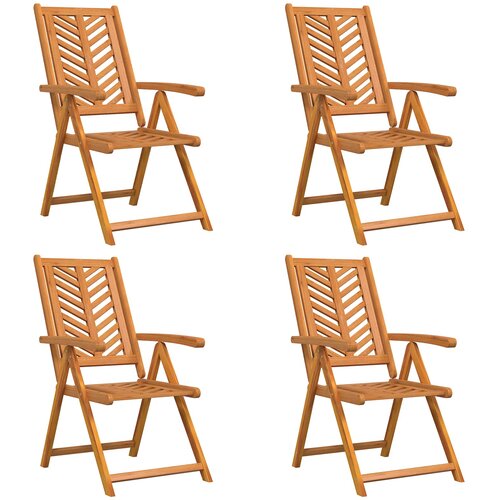  Vrtna stolica 4 pcs Smeđa 57 x 72 x 109 cm Čvrsto drvo akacije Slike