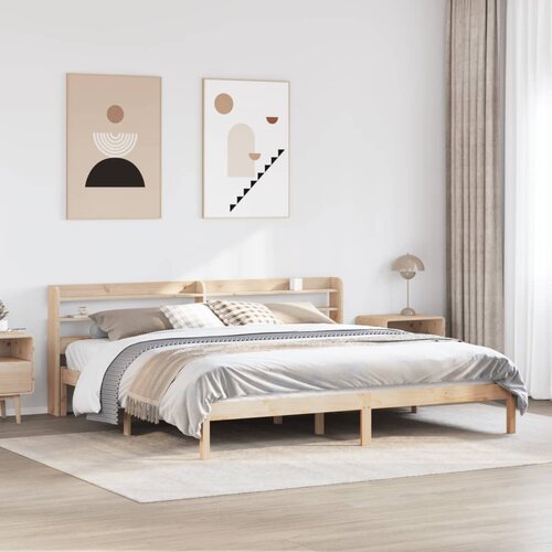 VidaXL Posteljni okvir brez vzmetnice 180x200 cm trdna borovina Slike