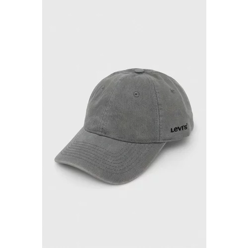 Levi's Bombažna bejzbolska kapa siva barva