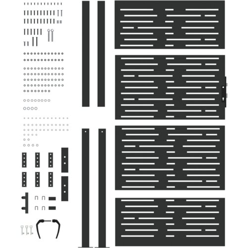 VidaXL Vrtna vrata Crna 105 x 200 cm Čelik s pra&amp;scaron;kastim premazom Slike