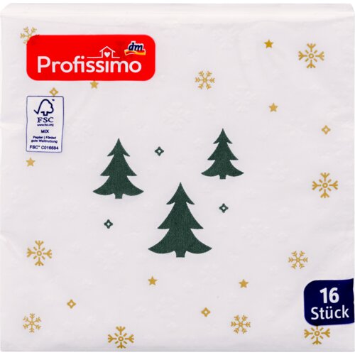Profissimo Salvete - motiv borovi i pahuljice; 25*25cm 16 kom Cene