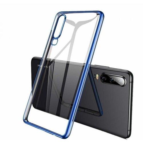 Elegance tanek silikonski ovitek za Samsung Galaxy A41 A415 - prozoren z modrim robom Cene