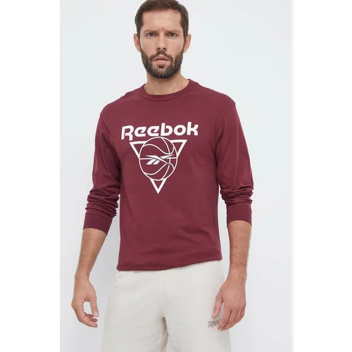 Reebok Classic Bombažna majica z dolgimi rokavi Basketball bordo barva