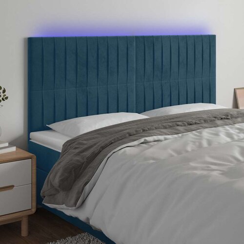  LED uzglavlje tamnoplavo 160x5x118/128 cm bar&scaron;unasto Cijene