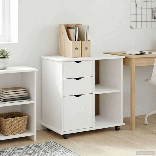  Gležnji kabinet Bela 63,5 x 39 x 65,5 cm Masivno borovo les, (5000232549) Cene