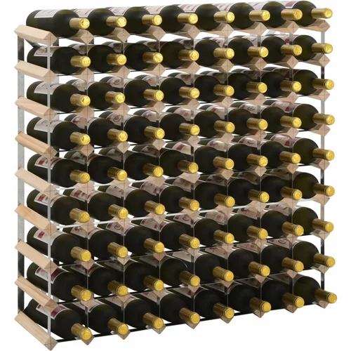vidaXL Stalak za vino za 72 boce od masivne borovine