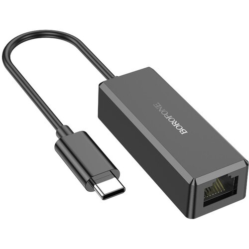  USB Type-C to ethernet LAN adapter BOROFONE DH7 Ricco 100 Mbps black Cene