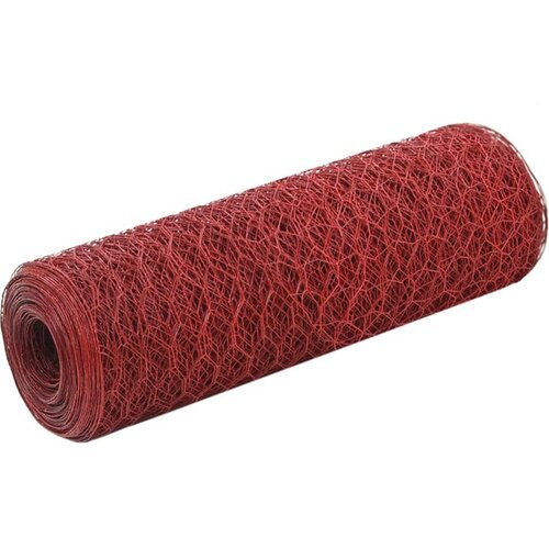 vidaXL Zicna mreza za ograjo jeklo s PVC oblogo 25x0,5 m rde Cene