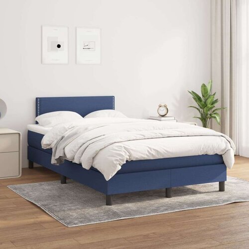  Box spring postelja z vzmetnico moder 120x200 cm blago, (20725435) Slike