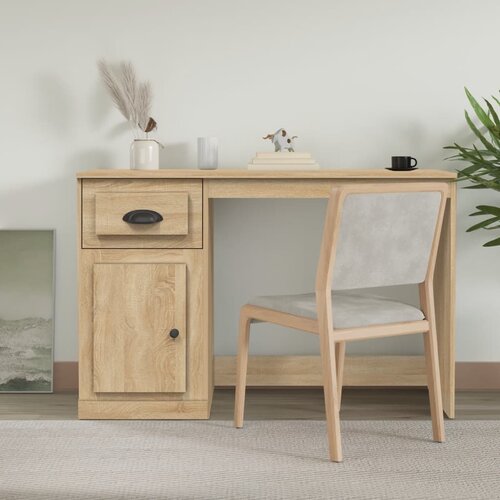  Radni stol s ladicom boja hrasta 115x50x75 cm konstruirano drvo Slike