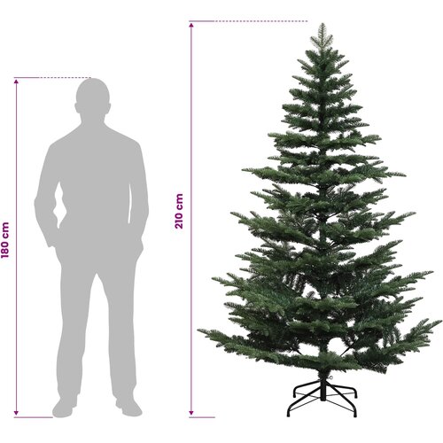  Umjetno božićno drvce s nogom 210 cm PE i PVC Zelena Slike