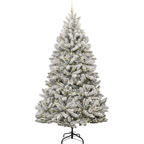 VidaXL Umjetno božićno drvce Zelena i bijela 300 cm PVC i metal Slike