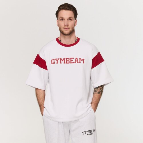 GymBeam Premium Heavyweight Varsity T-Shirt White XL Cene