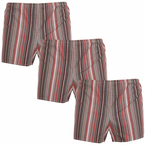 Foltýn 3PACK Classic men's boxer shorts red stripes