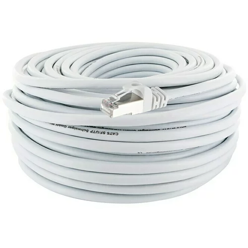 SCHWAIGER Mrežni kabel (CAT6, Duljina: 30 m, Bijele boje, RJ45 utikač, Do 1 GBit/s)