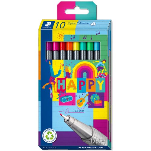 Staedtler fineliner triplus HAPPY, kartonska &amp;scaron;katla za 10 kosov, (21656307) Slike