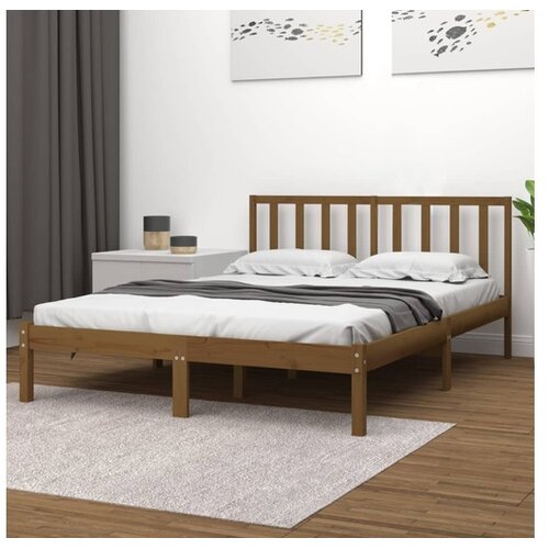  Posteljni okvir medeno rjav iz trdne borovine 200x200 cm Cene