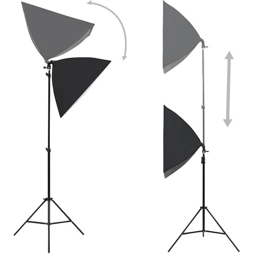  Komplet fotografske opreme sa svjetlima softbox i pozadinom Crna 300 x 300 cm Slike