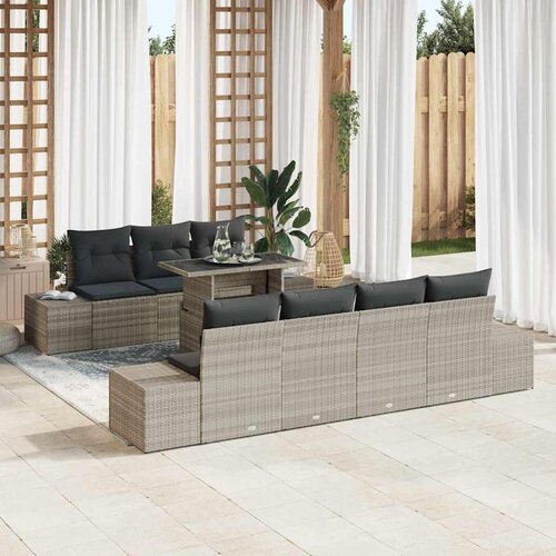  Set sofe s jastukom 8 pcs Svijetlo siva poliratan Cijene
