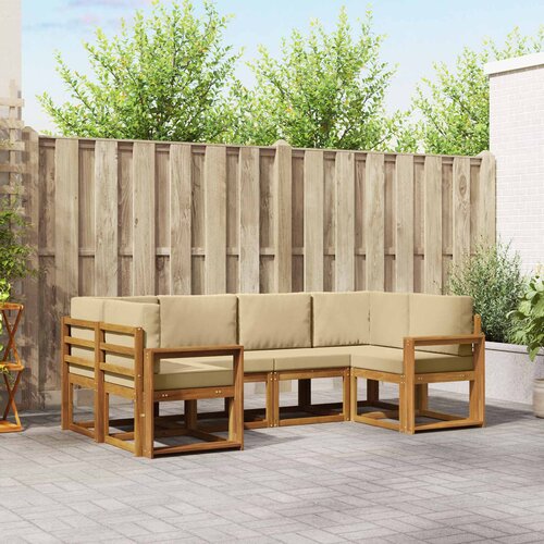  Set vanjskih sofa 6 kom. Prirodna i bež Smeđa 245 x 132,5 x 73 cm Slike