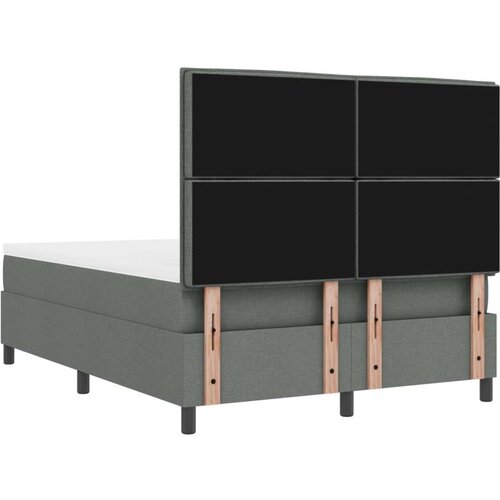  Krevet s kutijom za opruge s madracem i klupom tamnosivi 160x200 cm Tkanina Slike