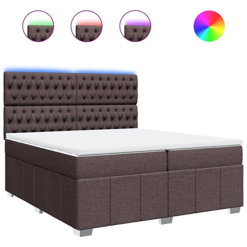 vidaXL Box spring postelja z vzmetnico temno rjav 200x200 cm blago, (21307778) Cene