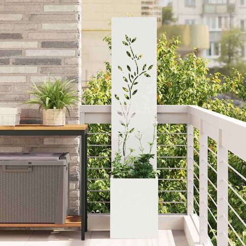 vidaXL Privatnost u vrtu Bijelo 32 x 140 cm Hladno valjana čelična Cijene