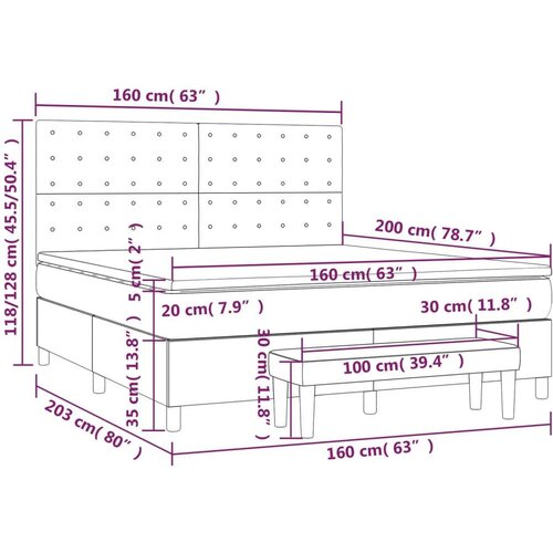 vidaXL Box spring postelja z vzmetnico temno modra 160x200 c Cene
