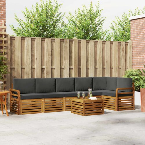  Set vanjskih sofa 7 kom. Prirodna i antracit Poliester Cijene