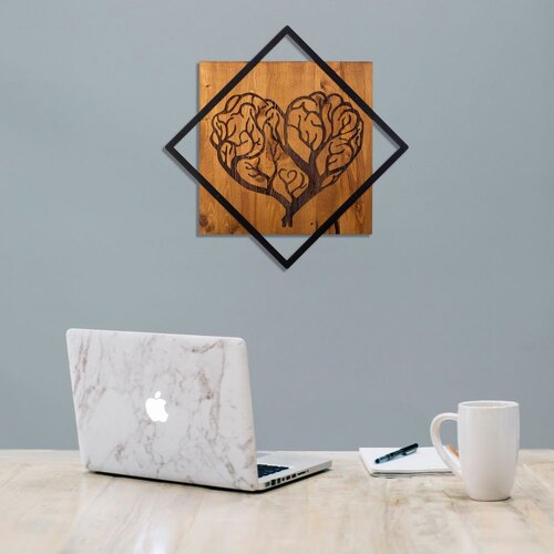 Wallity Zidna dekoracija Tree Heart, 54x54 cm, Smeđe boje Slike