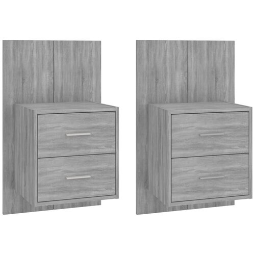  Zidni noćni ormarići 2 kom boja sivog hrasta sonome Slike