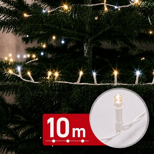 Family Christmas LED niz božičnih lučk 10 m 400 toplo in100 hladno belih LED 100-240V 6W - prozoren kabel Cene