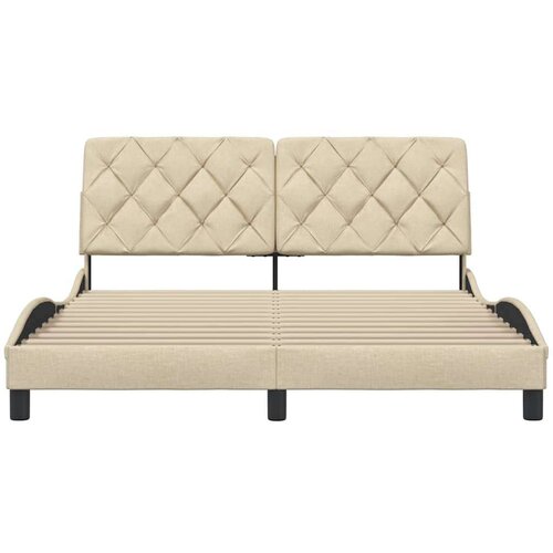  Okvir za krevet bez madraca krem 160x200 cm od tkanine Slike