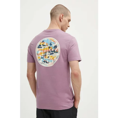 Rip Curl Pamučna majica za muškarce, boja: ljubičasta, s tiskom