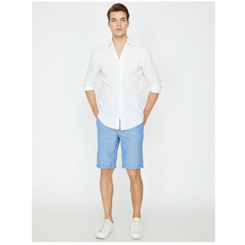 Koton Men's Blue Striped Shorts Cene